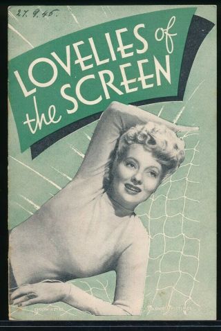Lovelies Of The Screen 1945 Uk Movie Star Pin - Up Digest Evelyn Keyes Cover Vv