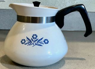 Vintage Corning Ware 6 Cup Tea Pot P104 Blue Cornflower Im0497