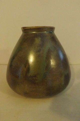 Antique Red Wing Art Pottery Nokomis 201 Vase 6 " Vessel Gray Green Brown
