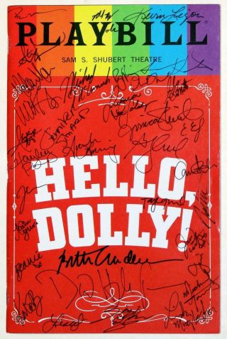 Full Cast Hello Dolly Bette Midler,  David Hyde Pierce Signed Pride Playbill