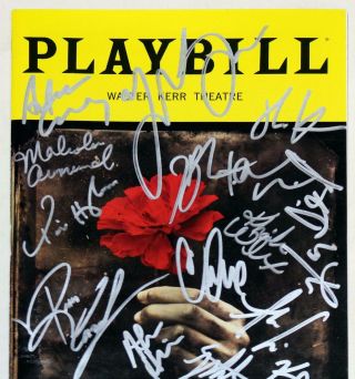 Full Cast Reeve Carney,  Andre De Shields Signed HADESTOWN Opening Night Playbill 2