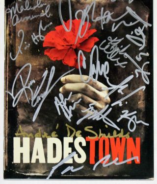 Full Cast Reeve Carney,  Andre De Shields Signed HADESTOWN Opening Night Playbill 3