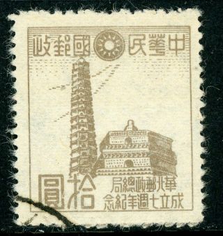 China 1943 North Japanese Occupation $10 Brown Newsprint Nc322 (sc 8n120) J9 ⭐⭐⭐