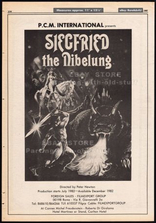 Siegried The Nibelung_original 1982 Trade Print Ad Promo / Poster_joe D 