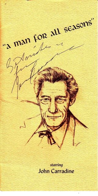 John Carradine Signed A Man For All Seasons Wagner Staten Island Nyc Brochure
