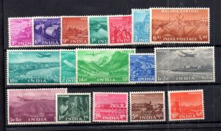 India 1955 Five Year Plan Mh Set 354 - 371 (8a Missing) Ws15096