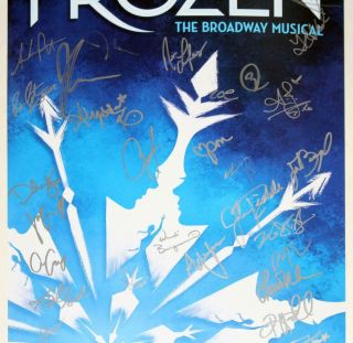 FROZEN Broadway Cast Patti Murin,  Caissie Levy,  Jelani Alladin Signed Poster 3