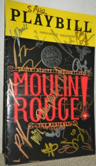 Moulin Rouge Broadway Musical Opening Night Playbill Signed By All Leads & More
