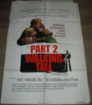 1975 Part 2 Walking Tall 1 Sheet Movie Poster Bo Svenson As Buford Pusser