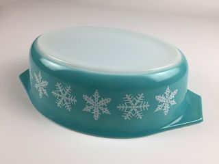 Vintage Pyrex Turquoise Snowflake 045 Casserole With Lid 2 1/2 Quart 2