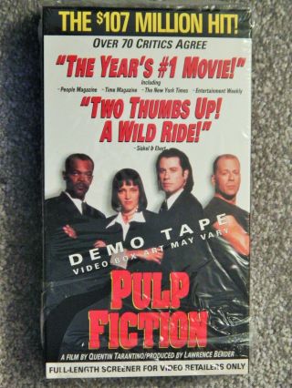 Pulp Fiction (vhs 1990s) Rare Screener John Travolta,  Uma Thurman,  Samuel Jackso