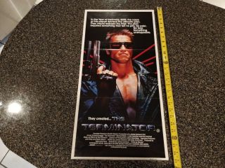 Terminator (1984) Australian Daybill 13 " X 26.  5 " Good