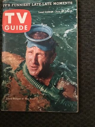 1959 Nyc Ed.  Tv Guide (vg) Sea Hunt,  Lloyd Bridges,  Piper Laurie