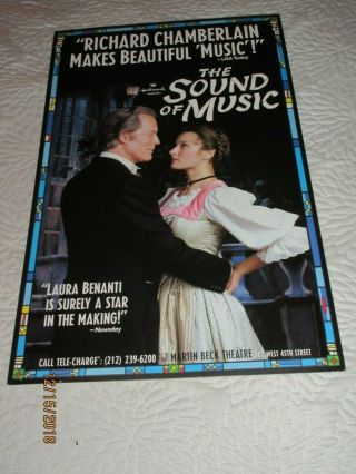 Broadway Window Card - The Sound Of Music - Richard Chamberlain - Laura Benanti
