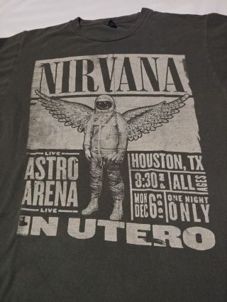 Nirvana 1993 Houston Concert t - shirt Mens Gray Medium Kurt Cobain 3