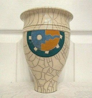 Vintage Canadian Studio Raku Art Pottery Vase By Artist Peter Powning