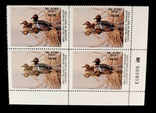 South Carolina No.  5 (1985) State Duck Stamp Plate Block Of 4