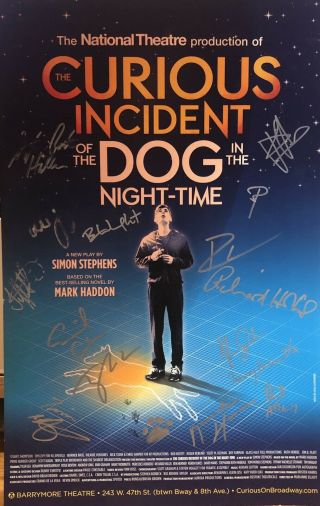 Cast Signed Curious Incident Of The Dog In The Night - Time Broadway Poster