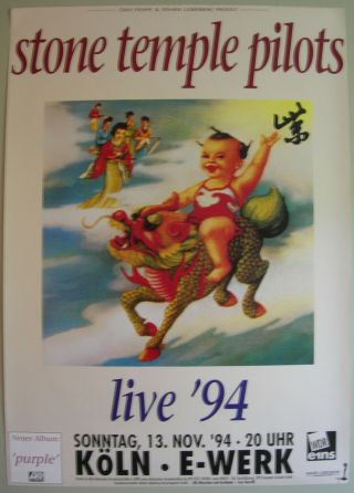 Stone Temple Pilots Concert Tour Poster 1994 Purple Koln