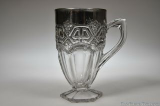 C 1912 No.  15140 Athenia By U.  S.  Glass Colorless W/platinum Handled Mug