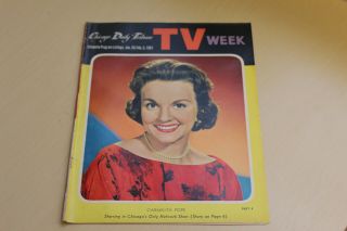 1961 Chicago Daily Tribune Tv Week Schedule Guide - Carmelita Pope Cover