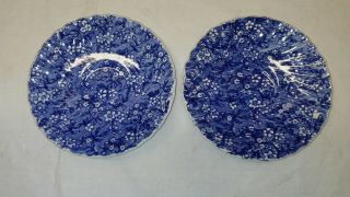 2 Antique Blue And White J Kent Stafforshire England Plate Saucer 5 1/2