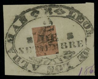 Mexico 1861 8r Black On Brown Quartered,  In Leon De Los Aldamas,  Rarity