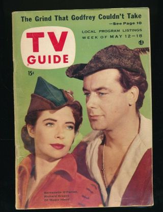 Tv Guide May 12,  1956 Richard Greene Robin Hood Cover Jack Webb Colorado Edition