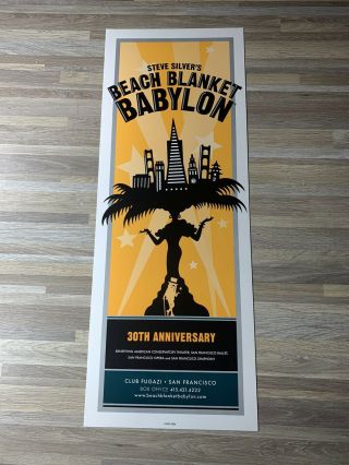 Beach Blanket Babylon Club Fugazi Theatre Poster 22”x 9” Final Year Rare Sf