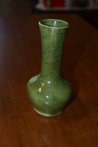 Vintage Mccoy Green Brown Specked Bud Vase