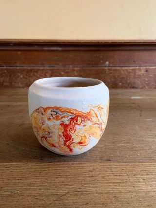 Nemadji Indian Pottery Clay Vase Native American Usa Burnt Orange/red