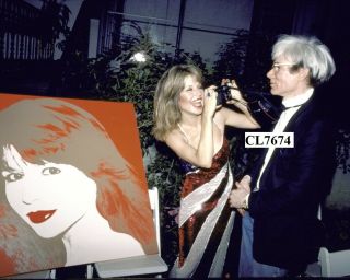 Andy Warhol Unveils Painting Of Pia Zadora At Bob Guccione 