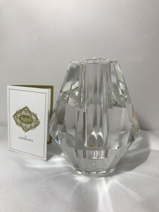 Shannon Crystal By Godinger Candle Holder 4 1/2” Tall Hand Crafted
