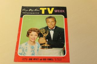 1961 Chigago Daily Tribune Tv Week Schedule Guide - Jane Wyatt/dick Powell Cover