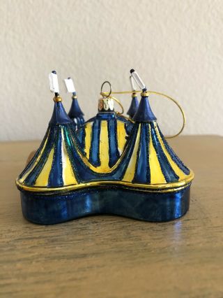 Cirque du Soleil Glass Tent Christmas Ornament Blue Yellow 2