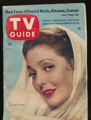 Tv Guide November 10,  1956 Loretta Young Cover Colorado Edition No Label