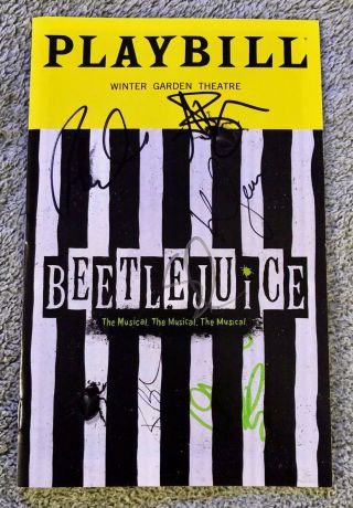 Cast Signed Beetlejuice Opening Night Playbill - Broadway Sophia Anne Caruso