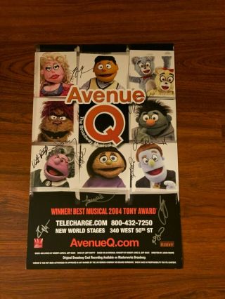 Avenue Q The Broadway Musical 2010 Complete Cast Signed 14 " X 22 " Poster