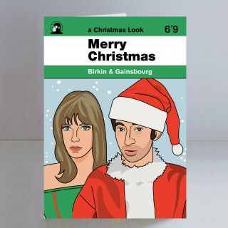 Serge Gainsbourg & Jane Birkin Ltd Edition A5 Christmas Card Retro Vintage Psych