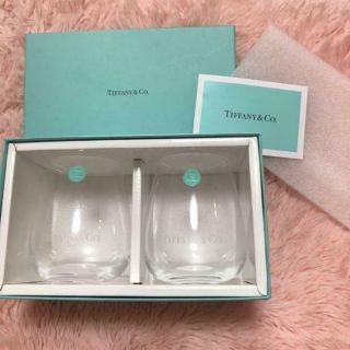 Tiffany & Co.  Rock Glass Tumbler Crystal Pair Logo Clear Brand Japan
