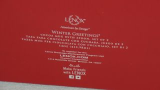 Lenox Winter Greetings Cocoa Mugs Spoons Red Cardinal Bird Cups 3