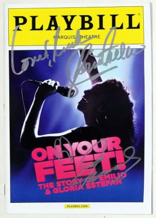 On Your Feet Emilio Estefan & Gloria Estefan Signed Playbill Rare