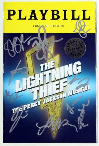 Lightning Thief:the Percy Jackson Musical Cast Signed Opening Night Playbill