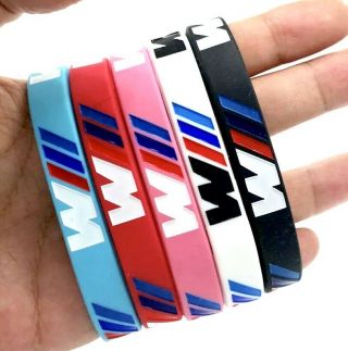 Bmw M Sport Silicone Rubber Wristband Bracelet
