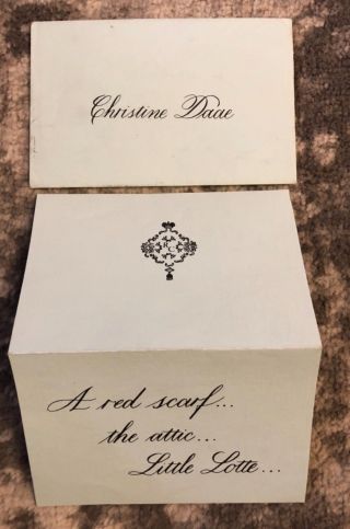 Phantom Of The Opera Prop Note Sheet On Broadway Christine Daae