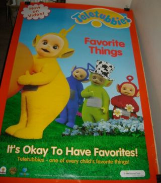 Rolled 1999 Teletubbies Video Advertising Promo Poster Pbs Kids 27 X 40