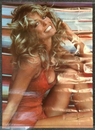 Farrah Fawcett Iconic Red Swimsuit 1976 Poster Charlie 