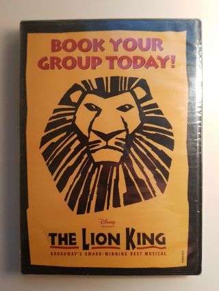The Lion King - The Broadway Musical Sales Video Dvd Rare