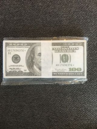 Old Style Hundreds Notes - 100pieces In Factory Wrap - Greenish Colored