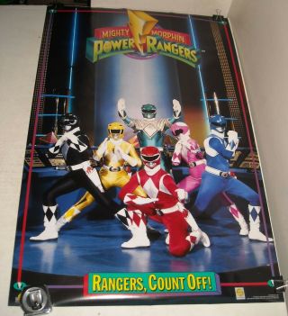 Rolled Western Graphics 1993 Saban Mighty Morphin Power Rangers Pinup Poster